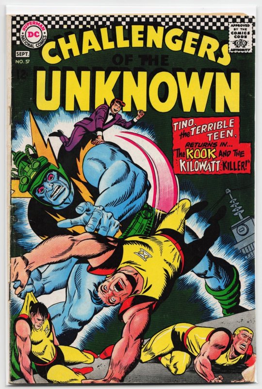 Challengers of the Unknown #57 (DC Comics, 1967), raw, ungraded comic book — front cover