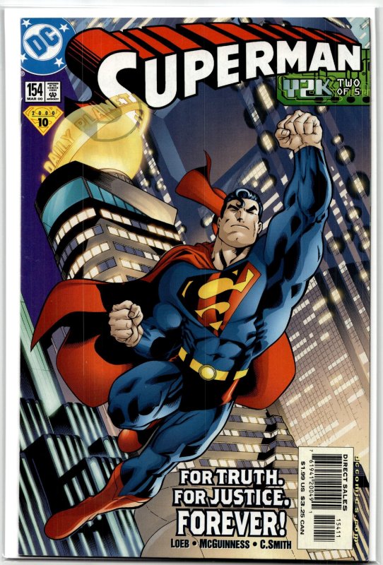Superman #154 (DC Comics, 2000), raw, ungraded comic book — front cover