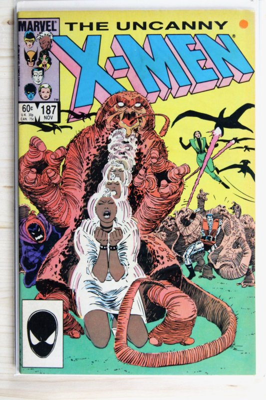 The Uncanny X-Men #187 (Marvel Comics, 1984), raw comic book in VF/NM 9.0 condition — front cover