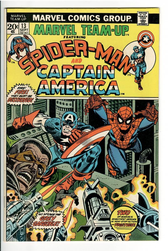Marvel Team-Up #13 (Marvel Comics), raw comic book in VF/NM condition — front cover