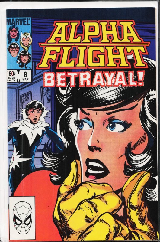 Alpha Flight #8 (Marvel Comics, 1984), raw, ungraded comic book — front cover
