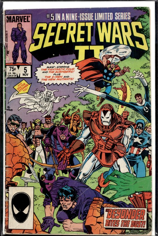Secret Wars II #5 (Marvel Comics, 1985), raw, ungraded comic book — front cover