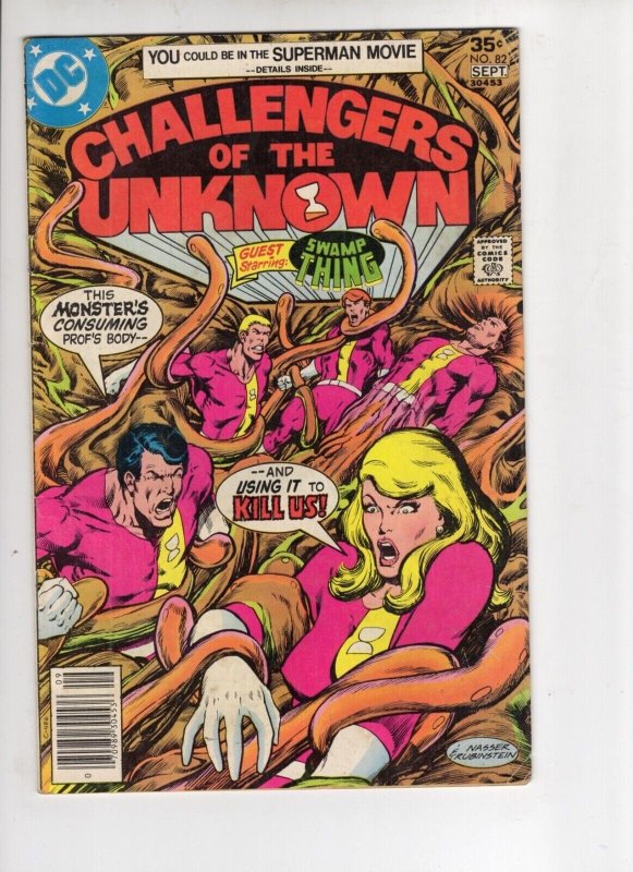 Challengers of the Unknown #82 (DC Comics, 1977), raw comic book in VG+ 4.5 condition — front cover