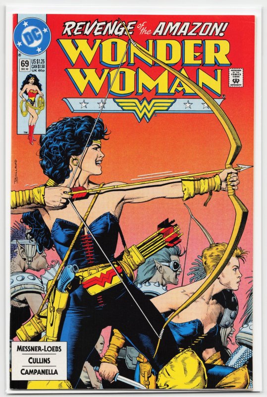 Wonder Woman #69 (DC Comics, 1992), raw, ungraded comic book — front cover