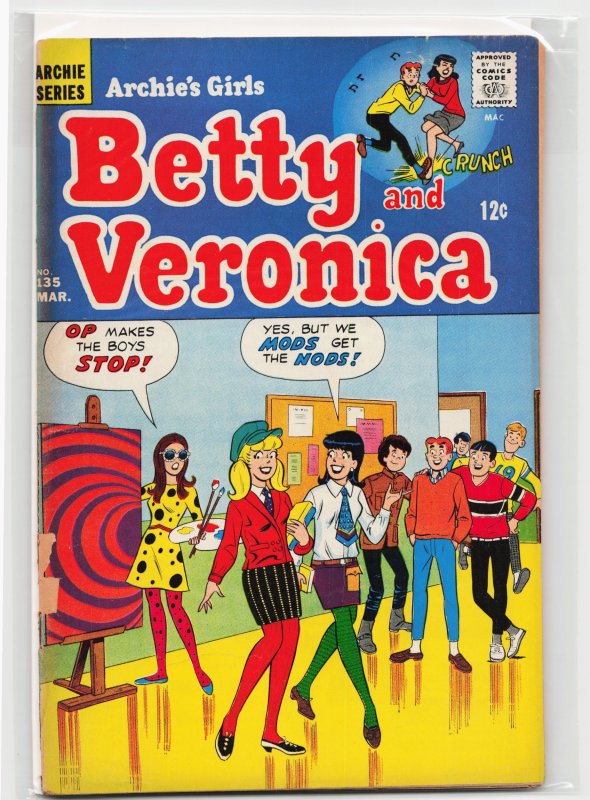 Archie's Girls Betty and Veronica #135 (Archie Comics, 1967), raw, ungraded comic book — front cover