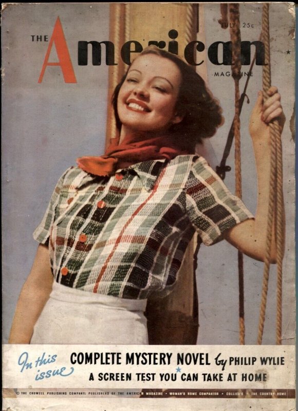 Pulp: American Magazine July 1936- Paradise Canyon - Philip Wylie (1936), raw, ungraded comic book — front cover