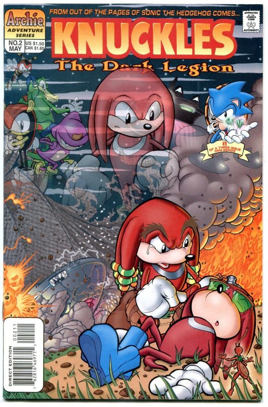 Knuckles #2 (Archie Comics, 1997), raw comic book in VF- condition — front cover