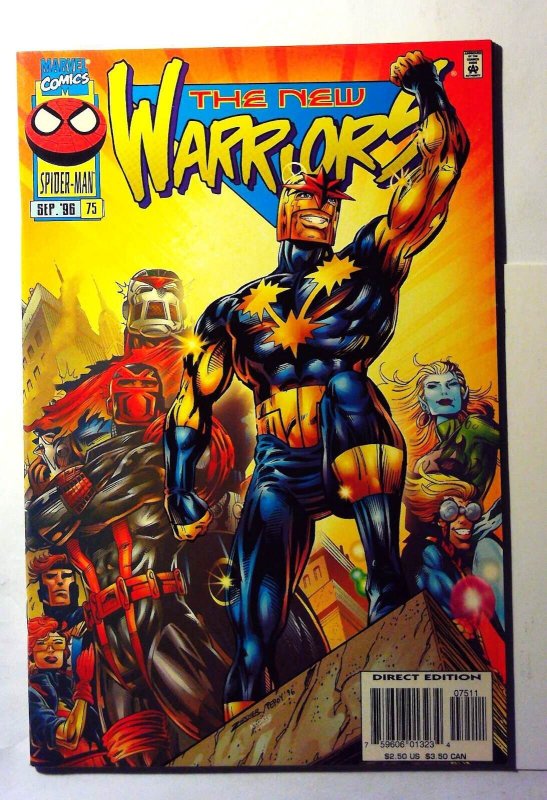 New Warriors #75 (Marvel Comics, 1996), raw, ungraded comic book — front cover