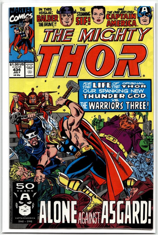The Mighty Thor #434 (Marvel Comics, 1991), raw, ungraded comic book — front cover