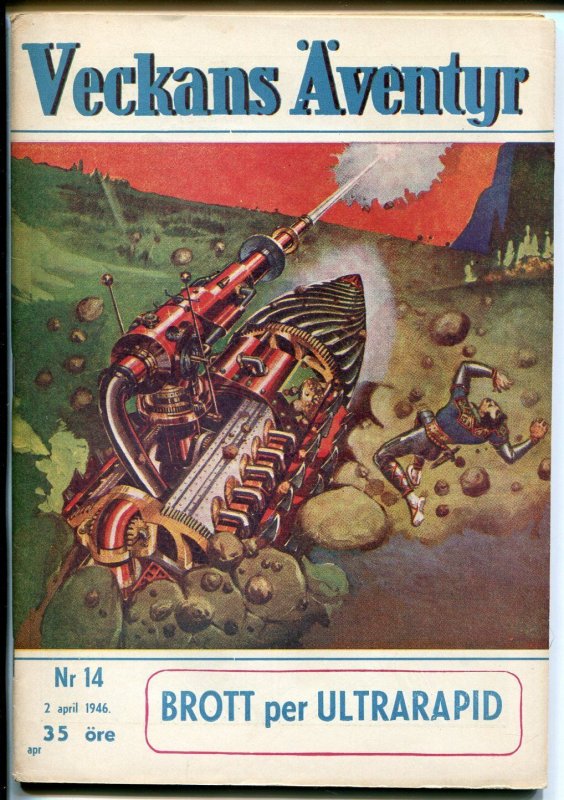 Veckans Aventyr Vol. 7 #14 (1946), raw comic book in VF condition — front cover
