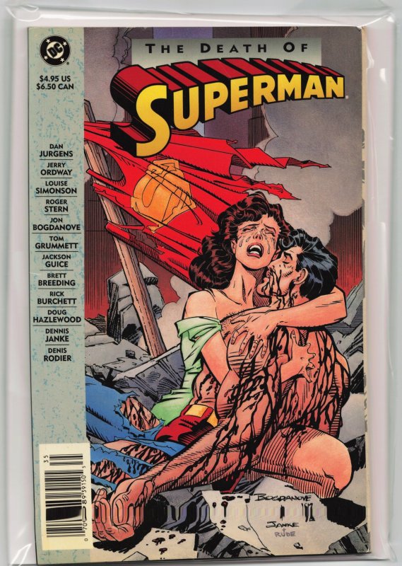 The Death of Superman #75 (DC Comics, 1992), raw, ungraded comic book — front cover