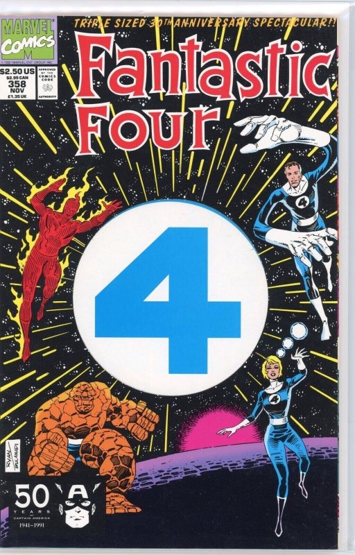 Fantastic Four #358 (Marvel Comics, 1991), raw comic book in NM 9.4 condition — front cover