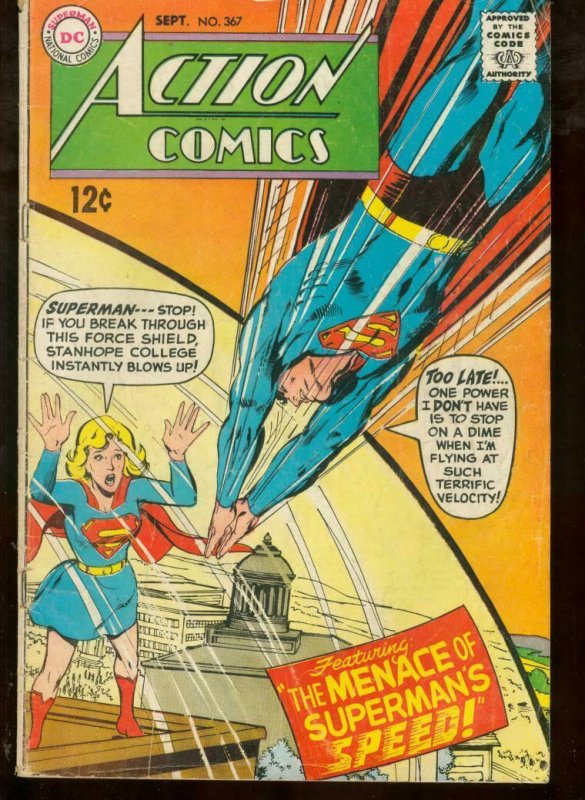 Action Comics #367 (DC Comics, 1968), raw, ungraded comic book — front cover