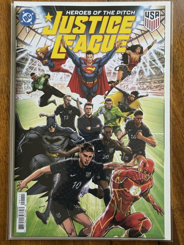 Heroes of the Pitch: Justice League #1 (DC Comics), raw, ungraded comic book — front cover