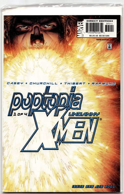 The Uncanny X-Men #395 (Marvel Comics, 2001), raw, ungraded comic book — front cover
