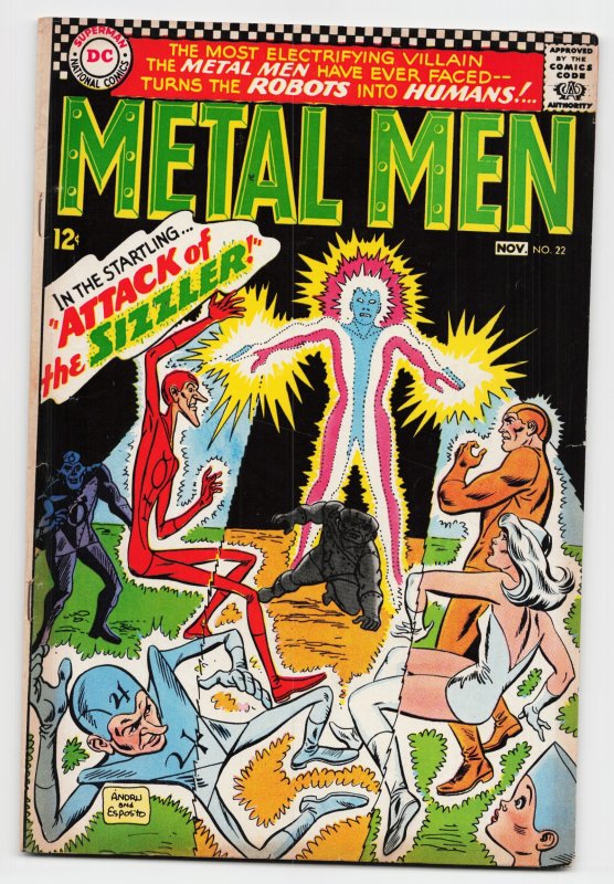 Metal Men #22 (DC Comics, 1966), raw, ungraded comic book — front cover