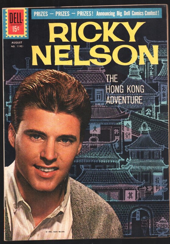 Ricky Nelson-Four Color Comics #1192 (Dell Comics, 1961), raw, ungraded comic book — front cover