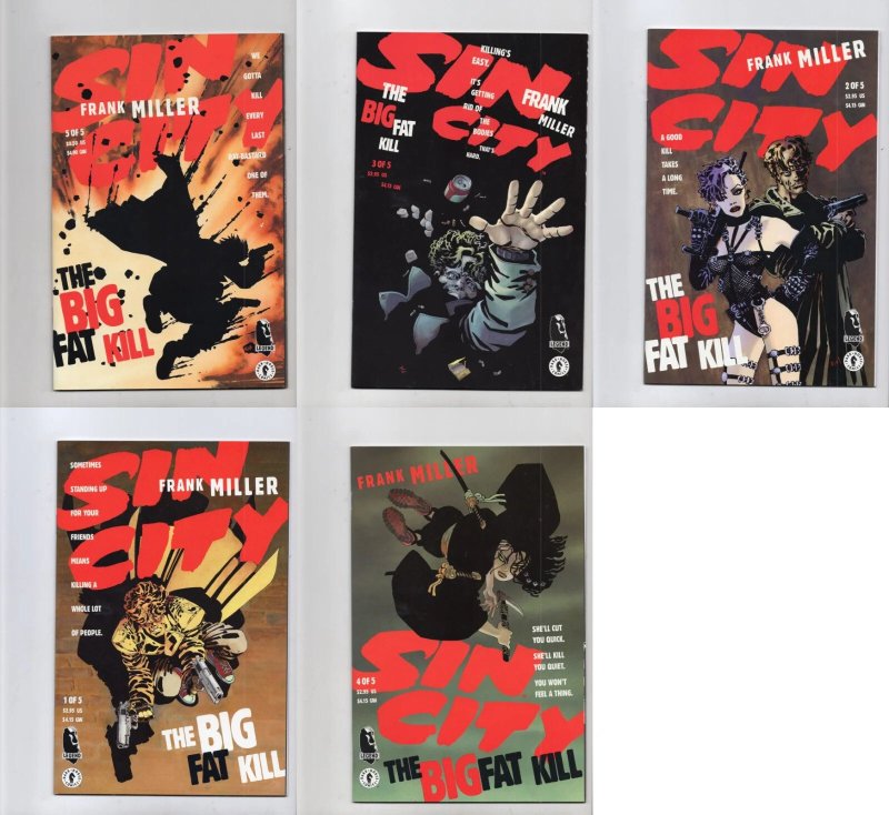Sin City: The Big Fat Kill #1-5 – Dark Horse Comics (1994) Full Series (Dark Horse Comics, 1994), raw, ungraded comic book — front cover