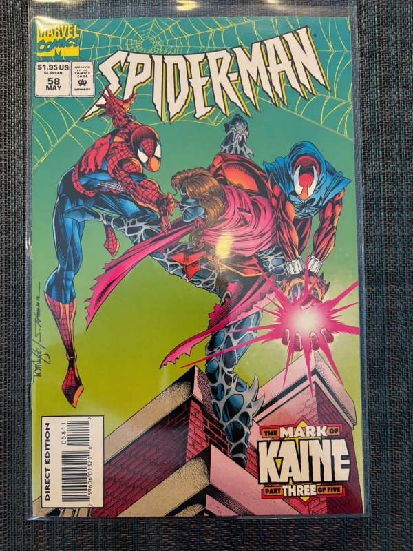 Spider-Man #58 (Marvel Comics, 1995), raw, ungraded comic book — front cover
