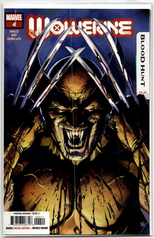 Wolverine: Blood Hunt #4 (Marvel Comics, 2024), raw, ungraded comic book — front cover
