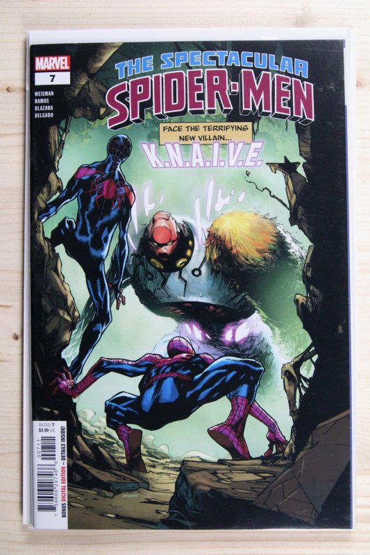 The Spectacular Spider-Men #7 (Marvel Comics, 2024), raw comic book in NM+ 9.6 condition — front cover