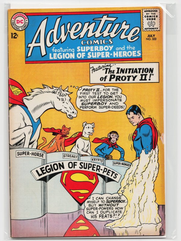 Adventure Comics #322 (DC Comics, 1964), raw, ungraded comic book — front cover
