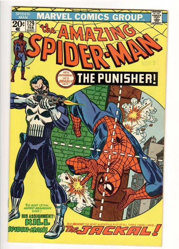 Amazing Spider-Man #129 (Marvel Comics, 1974), raw comic book in NM+ 9.4 condition — front cover