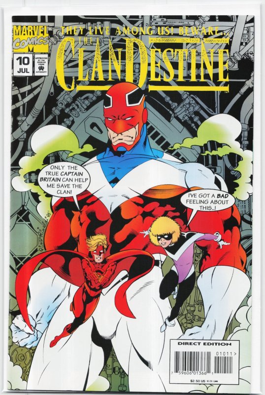 ClanDestine #10 (Marvel Comics, 1995), raw, ungraded comic book — front cover