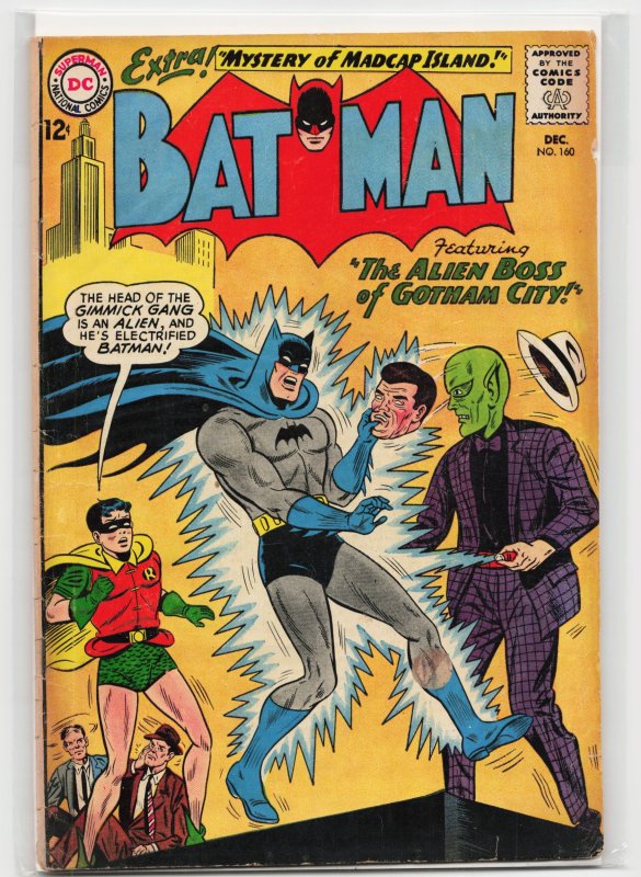 Batman #160 (DC Comics, 1963), raw, ungraded comic book — front cover