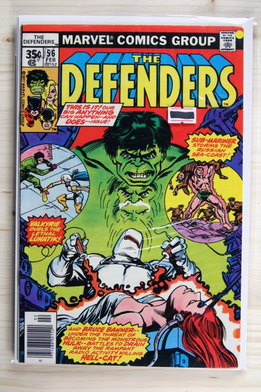 The Defenders #56 (Marvel Comics, 1978), raw comic book in FN/VF 7.0 condition — front cover
