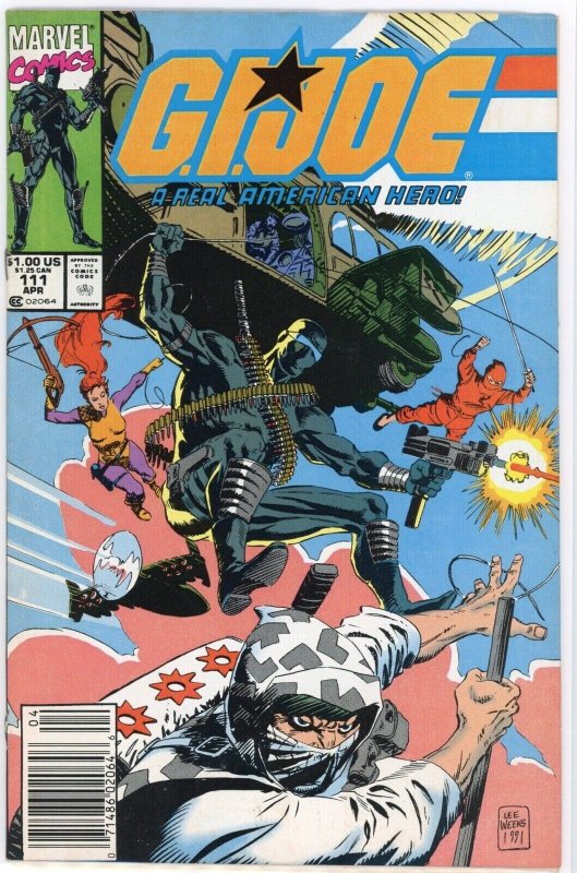 G.I Joe: A Real American Hero #111 (Marvel Comics, 1991), raw comic book in VF/NM 9.0 condition — front cover