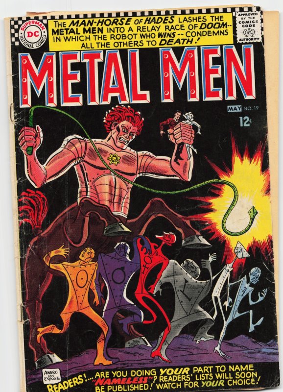 Metal Men #19 (DC Comics, 1966), raw, ungraded comic book — front cover