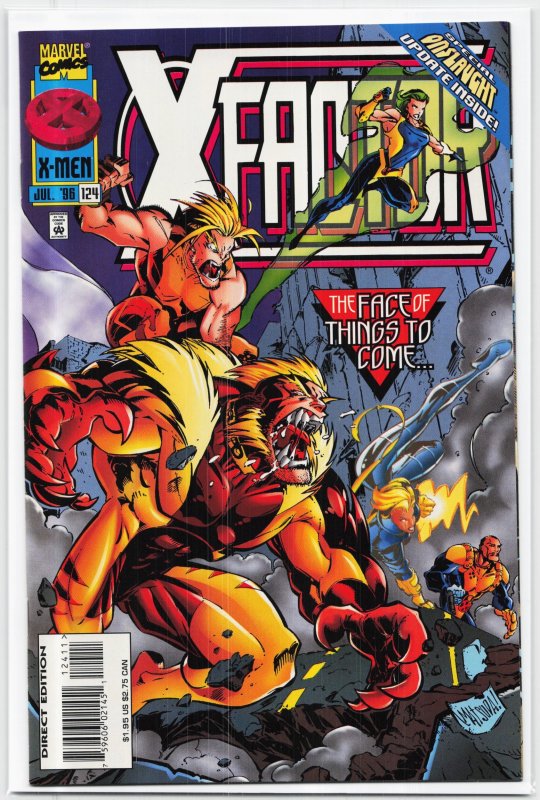 X-Factor #124 (Marvel Comics, 1996), raw, ungraded comic book — front cover