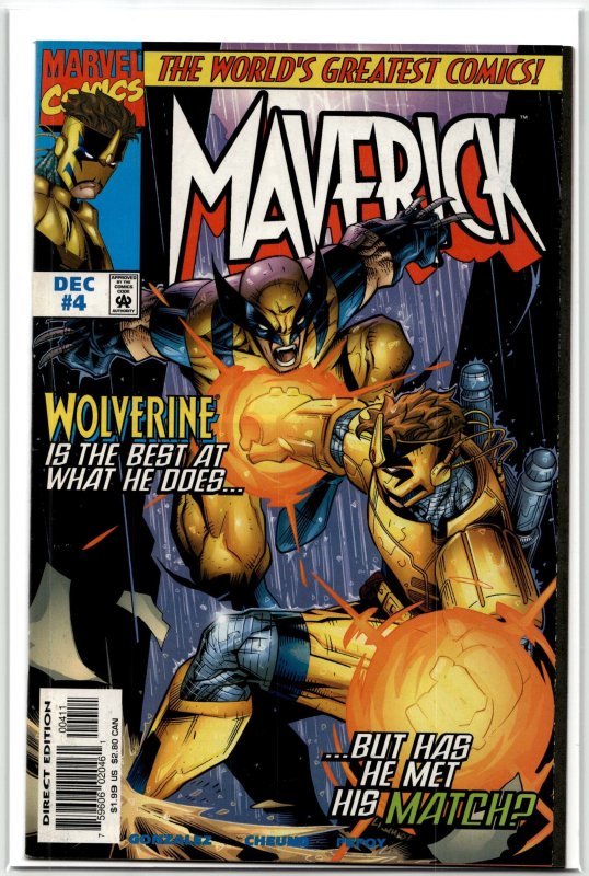 Maverick #4 (Marvel Comics, 1997), raw, ungraded comic book — front cover