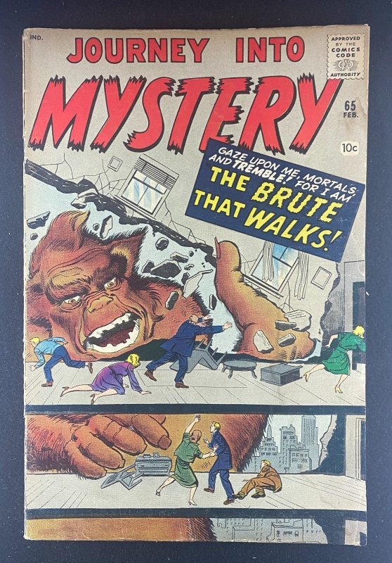 Journey into Mystery #65 (Marvel Comics, 1952), raw comic book in VG- 3.5 condition — front cover