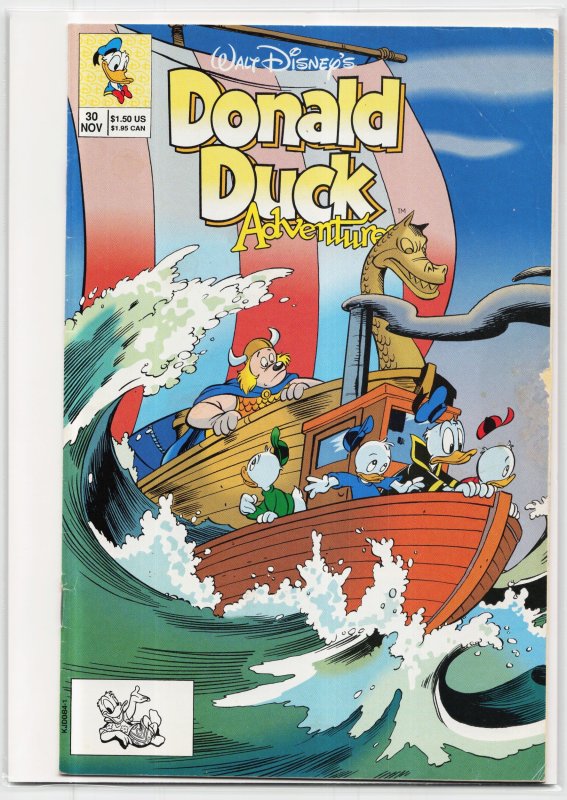 Donald Duck Adventures #30 (Disney Comics, 1992), raw, ungraded comic book — front cover