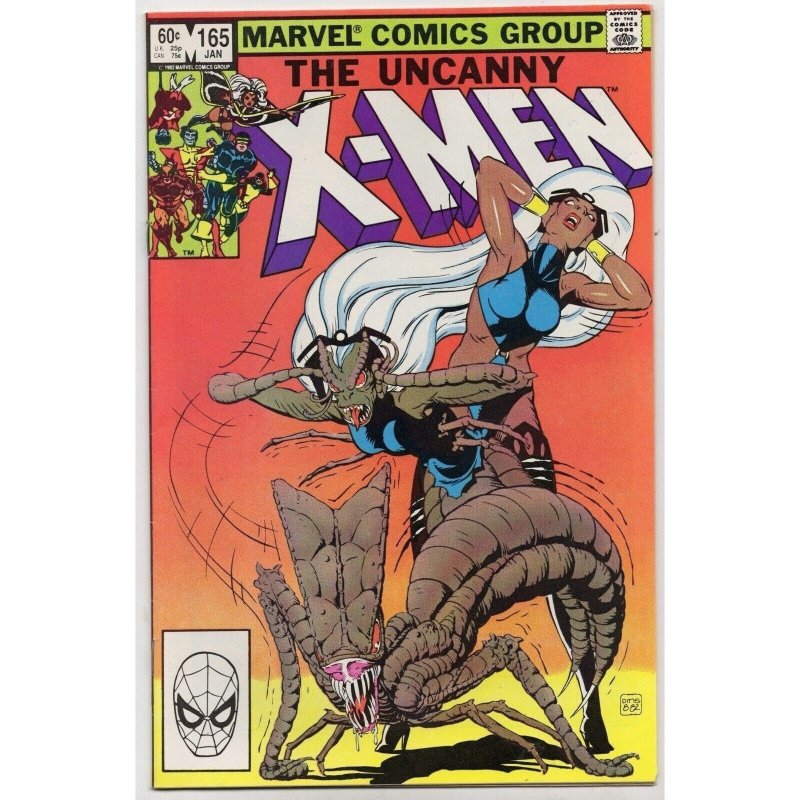 The Uncanny X-Men #165 (Marvel Comics, 1983), raw comic book in VF- 7.5 condition — front cover