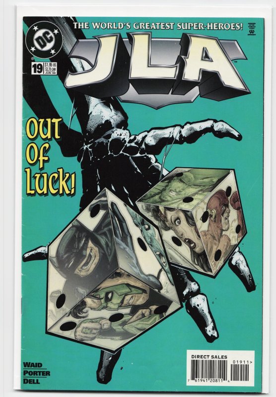 JLA #19 (DC Comics, 1998), raw, ungraded comic book — front cover