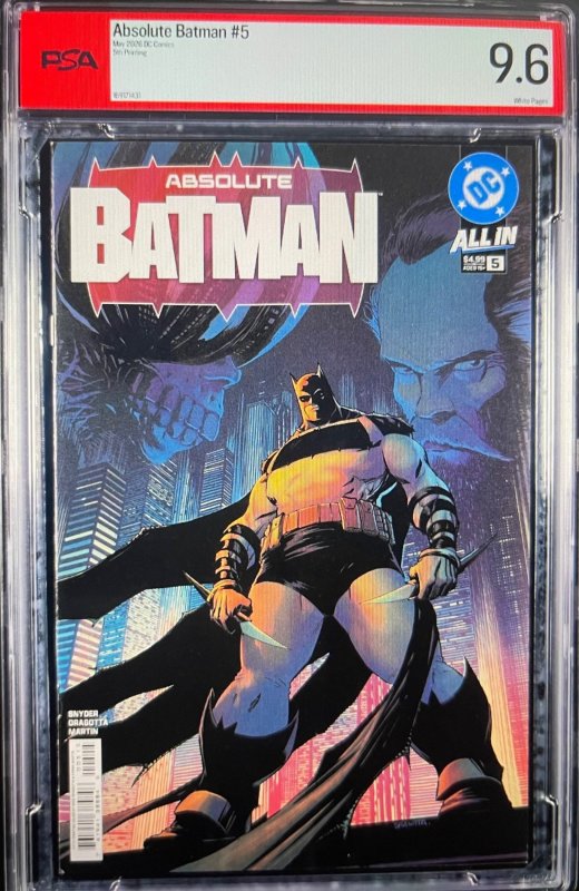 Absolute Batman #5 (DC Comics, 2026), comic book — front cover in its holder