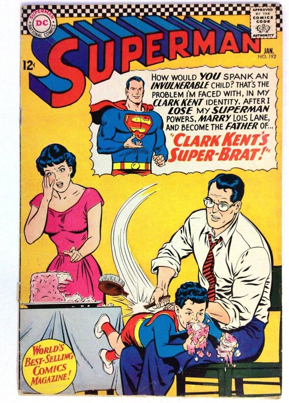 Superman #192 (DC Comics, 1967), raw comic book in VG condition — front cover