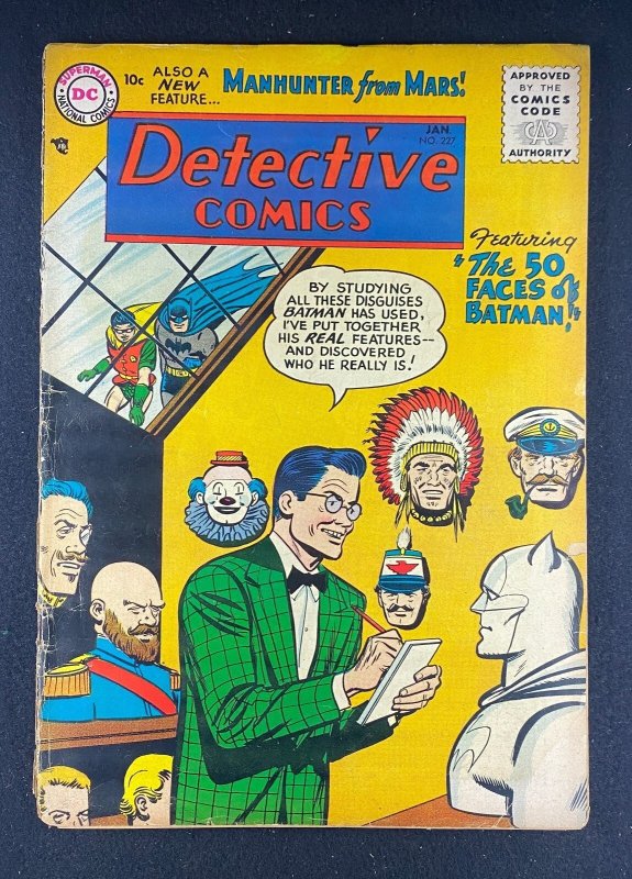 Detective Comics #227 (DC Comics, 1937), raw comic book in GD 2.0 condition — front cover