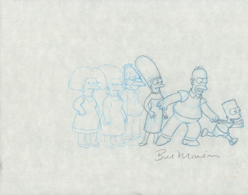 The Simpsons World Title Episode Grampa, Patty, & Selma Art by Bill Morrison, raw, ungraded comic book — front cover