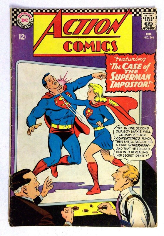 Action Comics #346 (DC Comics, 1967), raw comic book in VG condition — front cover