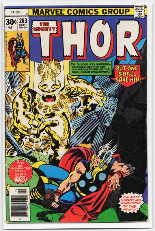 Thor #263 (Marvel Comics, 1977), raw, ungraded comic book — front cover