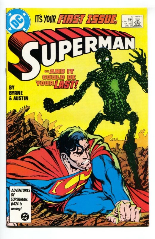 Superman #1 - 1987 - DC - NM- - Comic Book (DC Comics, 1987), raw comic book in NM- condition — front cover