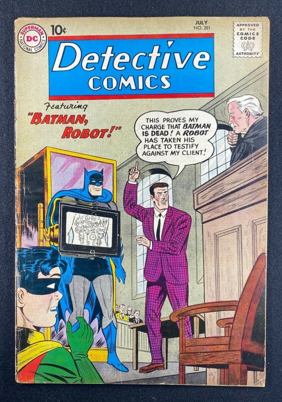 Detective Comics #281 (DC Comics, 1937), raw comic book in VG/FN 5.0 condition — front cover