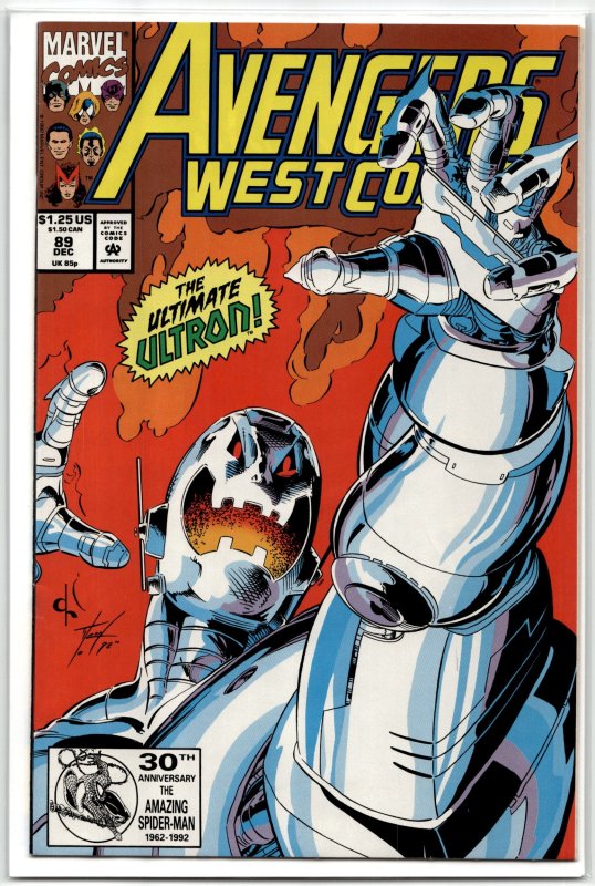Avengers West Coast #89 (Marvel Comics, 1992), raw, ungraded comic book — front cover