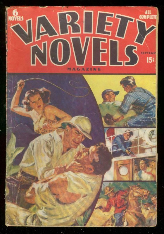 Variety Novels Pulp #1-9/1938-N Saunders Whipping Cover VG, raw comic book in VG condition — front cover