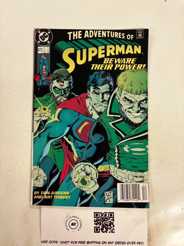 The Adventures of Superman #473 (DC Comics), raw comic book in NM condition — front cover