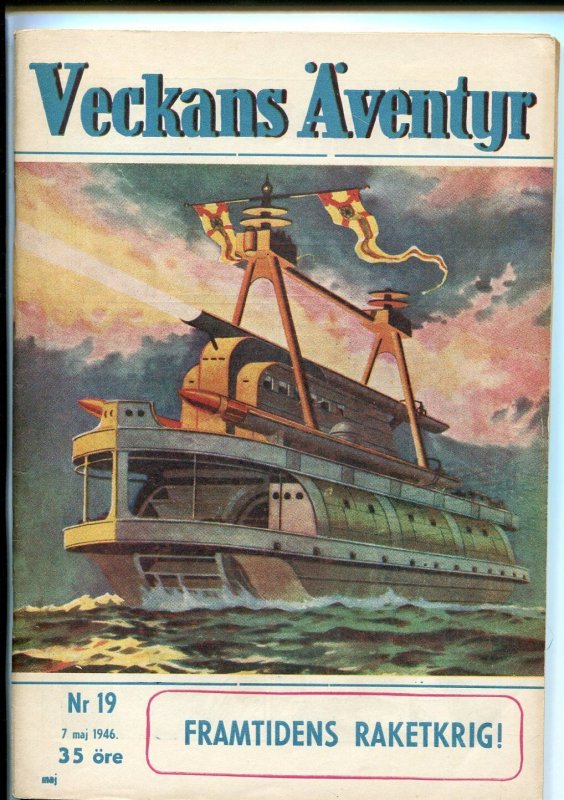 Veckans Aventyr Vol. 7 #19 (1946), raw comic book in VF condition — front cover